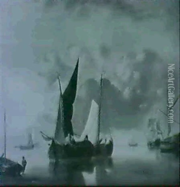 A Quiet Anchorage Oil Painting - Jan van Os