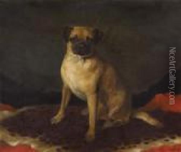 Portrait Of Mallet Oil Painting - George Vicat Cole