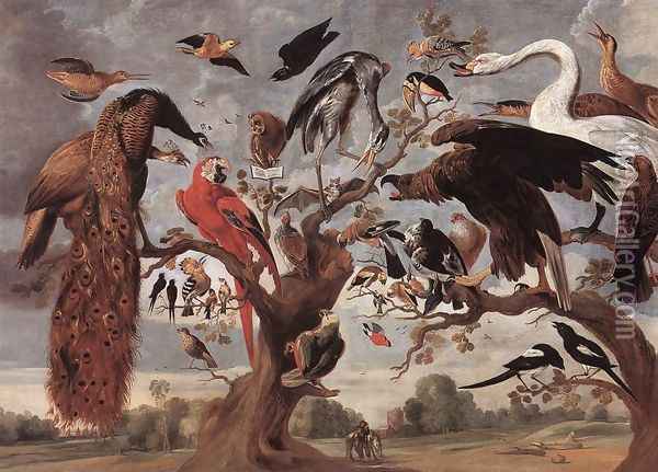 The Mockery of the Owl Oil Painting - Jan van Kessel