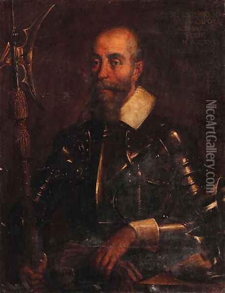 Portrait of a Gentleman in Armor Oil Painting - Italian School