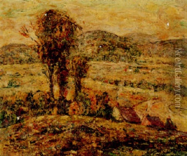 Hilly Landscape Oil Painting - Ernest Lawson