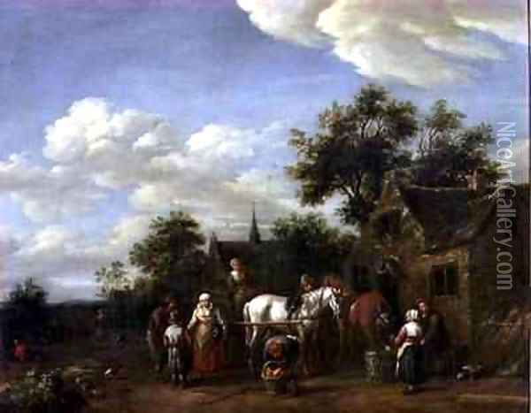 A Farriers Shop 2 Oil Painting - Barend Gael or Gaal