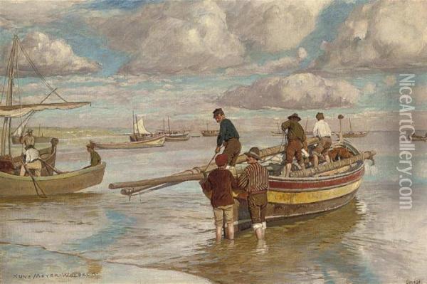 Setting Off For The Catch Oil Painting - Kunz Meyer-Waldeck