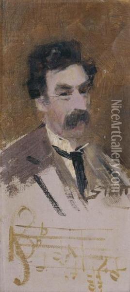 Portrait Of Marshall Hall Oil Painting - Arthur Ernest Streeton