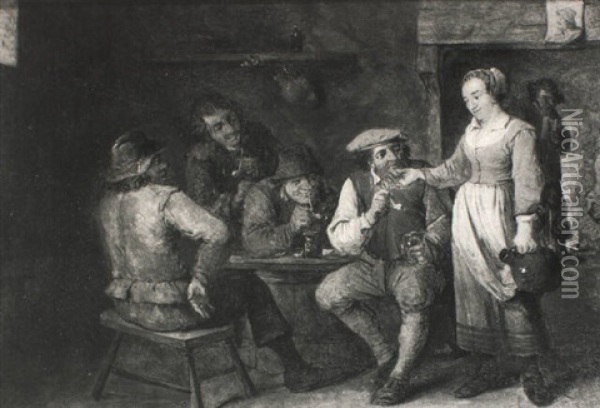 Peasants Carousing In A Tavern Oil Painting - Egbert van Heemskerck the Younger