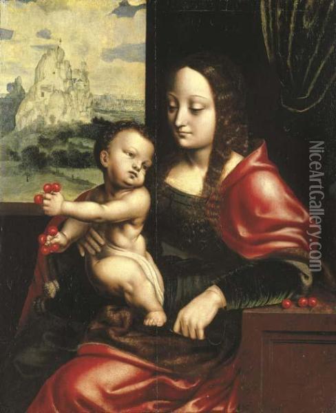 The Madonna Of The Cherries Oil Painting - Joos Van Cleve