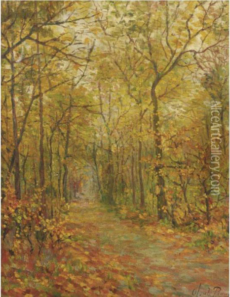Path Through The Forest Oil Painting - Charles Olivier De Penne