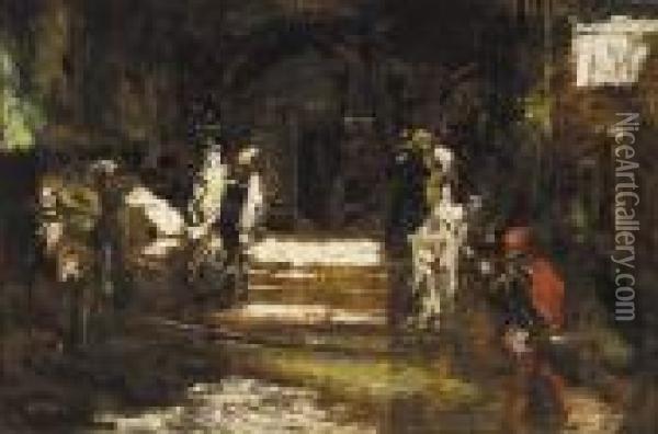 Faust Oil Painting - Adolphe Joseph Th. Monticelli