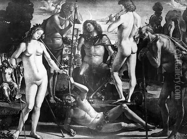 Court of Pan, c.1484 Oil Painting - Luca Signorelli