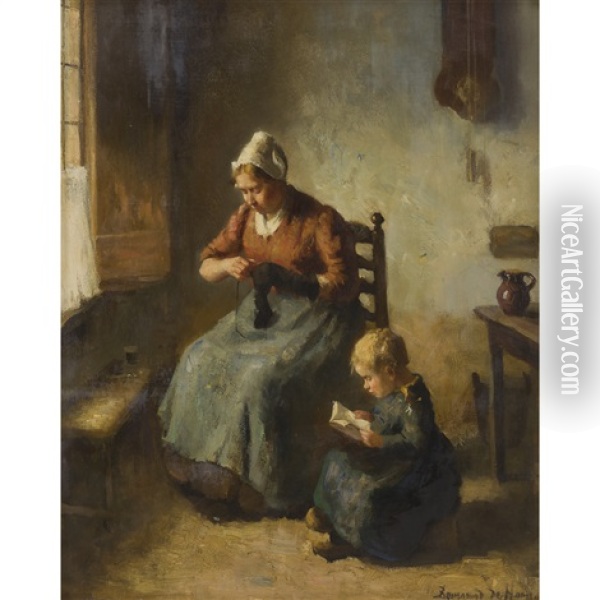 Learning To Read Oil Painting - Bernard de Hoog