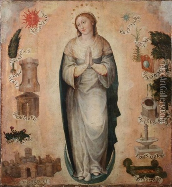 The Immaculate Virgin Oil Painting - Vicente Juan (de Juanes) Masip