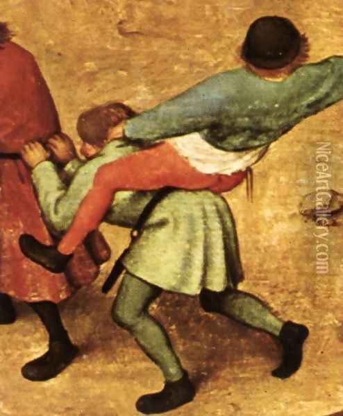 Children's Games (detail) 1559-60 6 Oil Painting - Jan The Elder Brueghel