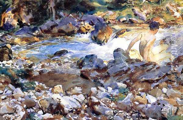 Mountain Stream Oil Painting - John Singer Sargent