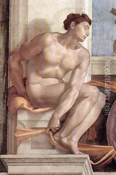 Ignudo -10 1509 Oil Painting - Michelangelo Buonarroti