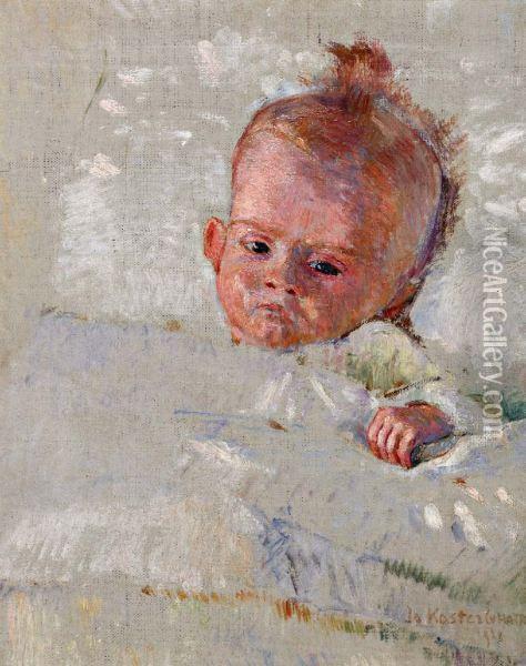 Baby Oil Painting - Jo Koster Van Hattum