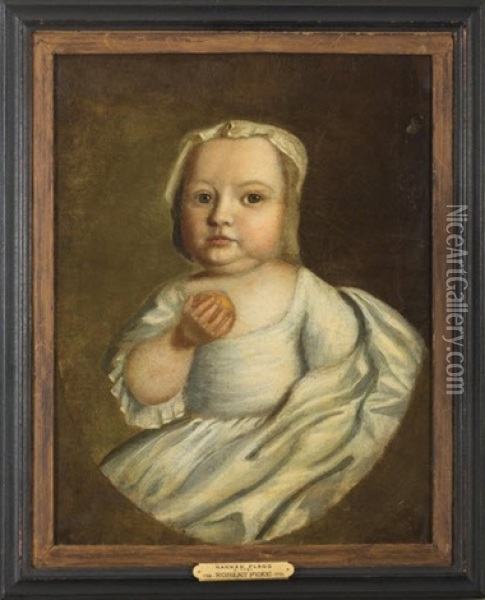 Portraits Of Children, James And Hannah Flagg Of Boston (pair) Oil Painting - Robert Feke