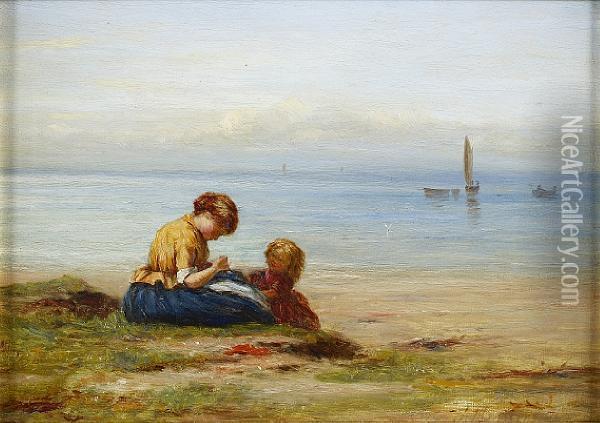 Mother And Child On The Shore Oil Painting - Joseph Henderson