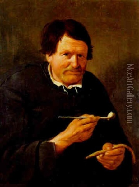 A Peasant Lighting A Pipe Oil Painting - Hendrick Bloemaert