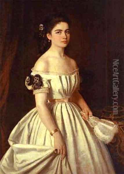 Portrait of E Vasilchikova Oil Painting - Ivan Nikolaevich Kramskoy