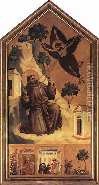 Stigmatization of St Francis 1300 Oil Painting - Giotto Di Bondone