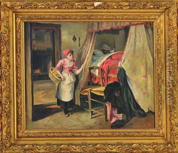 Le Petit Chaperon Rouge Oil Painting - Jules Girardet