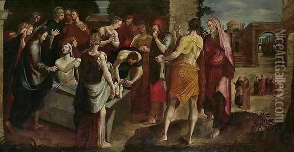 Resurrection of Lazarus Oil Painting - Lambert Zutman
