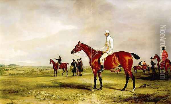 Captain Horatio Ross on 'Clinker' with Lord Kennedy's 'Radical' ridden by Captain Douglas beyond Oil Painting - John Snr Ferneley