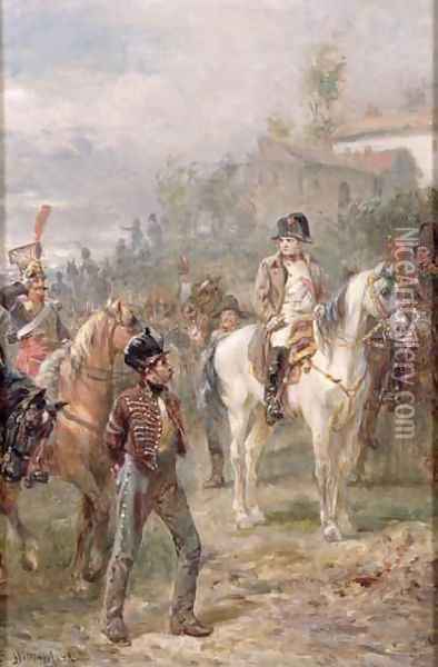 Napoleon and his Troops Oil Painting - Robert Alexander Hillingford