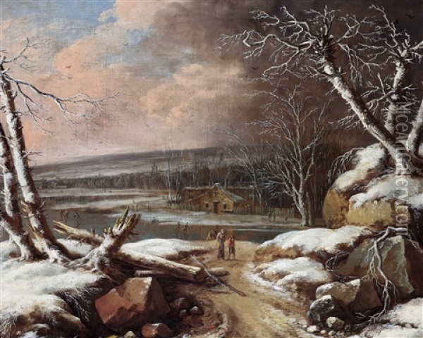 Winterlandschaft Oil Painting - Gerard Van Edema
