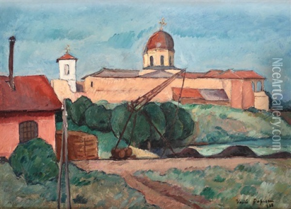 Landscape From Comana Oil Painting - Vasile Popescu