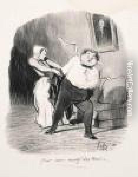 Brigand De Tailleur Oil Painting - Honore Daumier