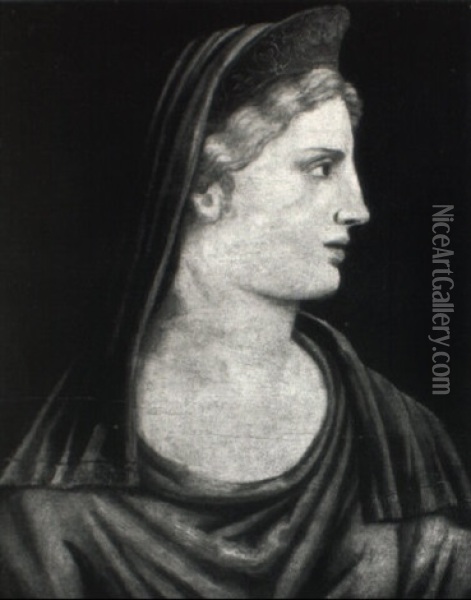 Ritratto Di Sibilla Romana Oil Painting - Giulio (Il Romano) Licinio