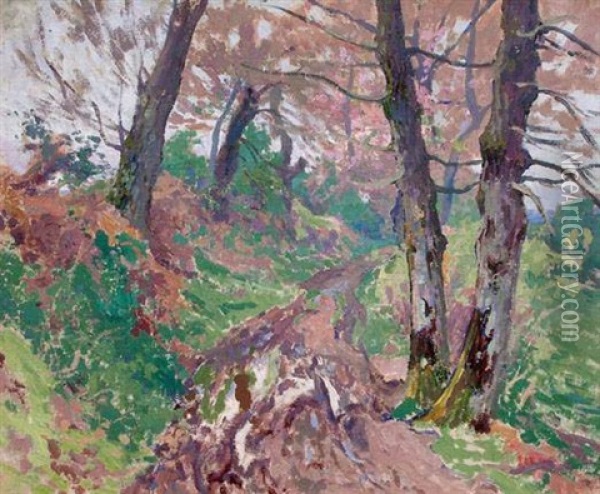 Chemin Creux En Avril A Crozant Oil Painting - Paul Madeline