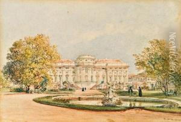 Palais Schwarzenberg In Wien Oil Painting - Rudolf Ritter von Alt