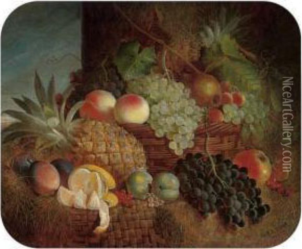 A Fruit Piece Oil Painting - William E.D. Stuart