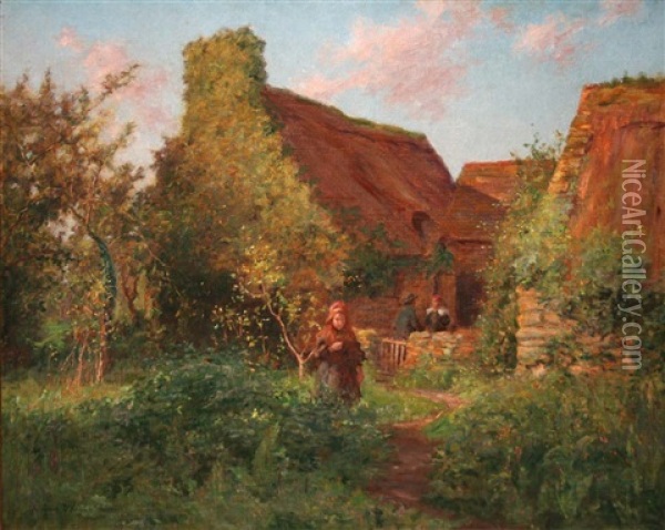 Breton Garden Oil Painting - Aloysius C. O'Kelly