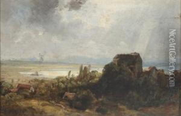 Weite Landschaft Mit Blick Auf Gebaude Oil Painting - Schleich Eduard I & Bach Alois