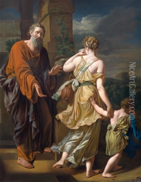 The Expulsion Of Hagar (genesis 21: 9-21) Oil Painting - Pieter van der Werff