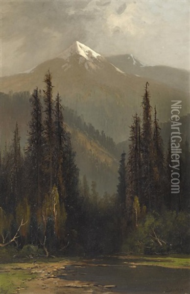 Eddy's Peak, Northern California Oil Painting - Frederick Ferdinand Schafer