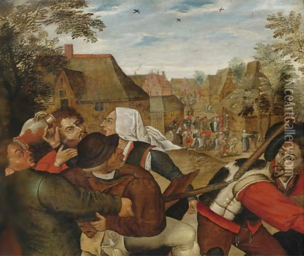 The Peasants' Brawl 2 Oil Painting - Pieter The Younger Brueghel