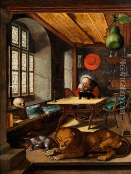 Der Heilige Hieronymus Im Gehause Oil Painting - Daniel Froschl