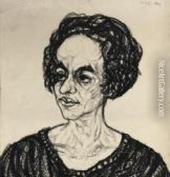 Portrait Of A Woman Oil Painting - Laszlo Moholy-Nagy