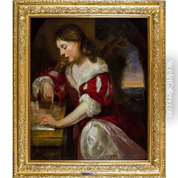 Mythologische Szene Mit Junger Frau Oil Painting - Nicolaes Maes