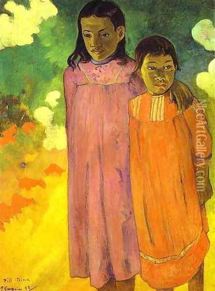 Piti Teina Aka Two Sisters Oil Painting - Paul Gauguin
