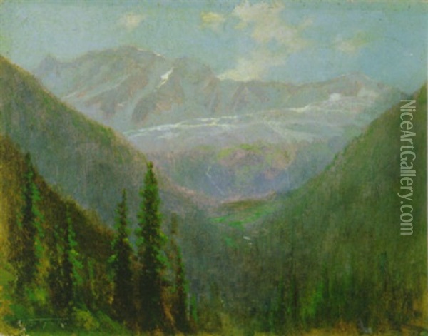 Rocky Mountain Glacier Oil Painting - Frederic Marlett Bell-Smith