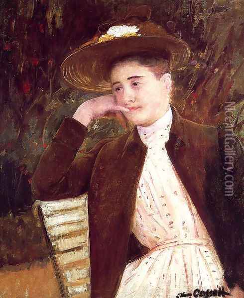 Celeste in a Brown Hat, 1891 Oil Painting - Mary Cassatt
