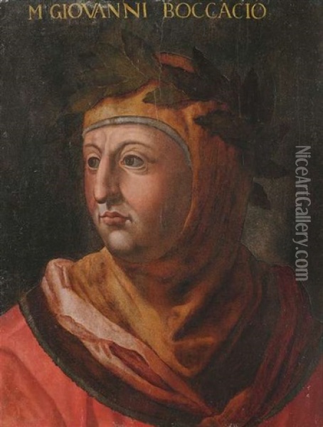 Portrait Des Dichters Giovanni Boccacio (um 1313-1375) Oil Painting - Cristofano di Papi dell' Altissimo