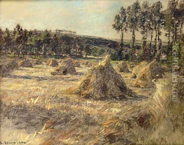 Haystacks in Sunset 1906 Oil Painting - Leon Augustin Lhermitte