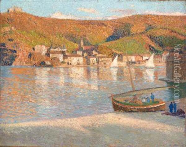 Voiliers Dans Le Port De Collioure Oil Painting - Henri Martin