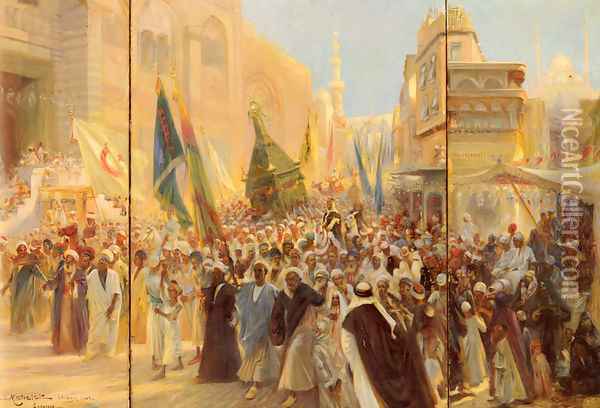 Fiesta al Koran Oil Painting - G.C. Michelet